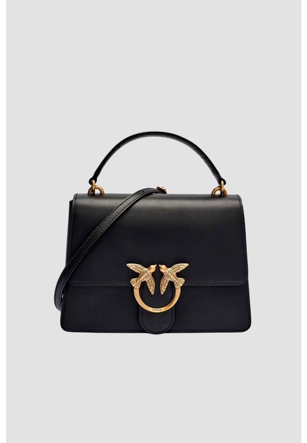Pinko - PINKO Czarna kopertówka Love One Top Handle Mini Light. Kolor: czarny. Styl: casual, klasyczny, elegancki