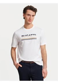 Bugatti T-Shirt 8350-65041B Biały Regular Fit. Kolor: biały. Materiał: bawełna