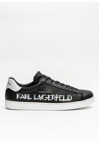 Sneakersy męskie Karl Lagerfeld Kourt II (KL51526-001). Okazja: na co dzień. Kolor: czarny. Materiał: skóra, guma. Szerokość cholewki: normalna