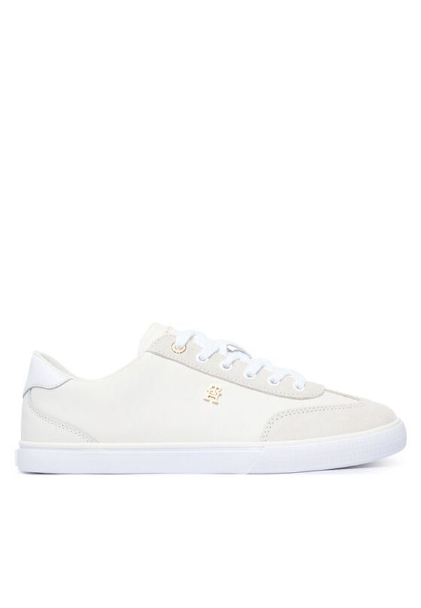 TOMMY HILFIGER - Tommy Hilfiger Sneakersy Th Chic Low Vulc FW0FW09391 Kremowy. Kolor: kremowy. Materiał: skóra