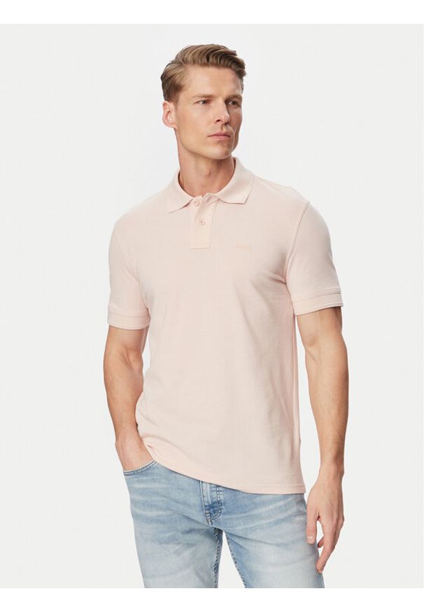 BOSS Polo Prime 50507813 Różowy jasny Regular Fit. Typ kołnierza: polo. Kolor: różowy. Materiał: bawełna