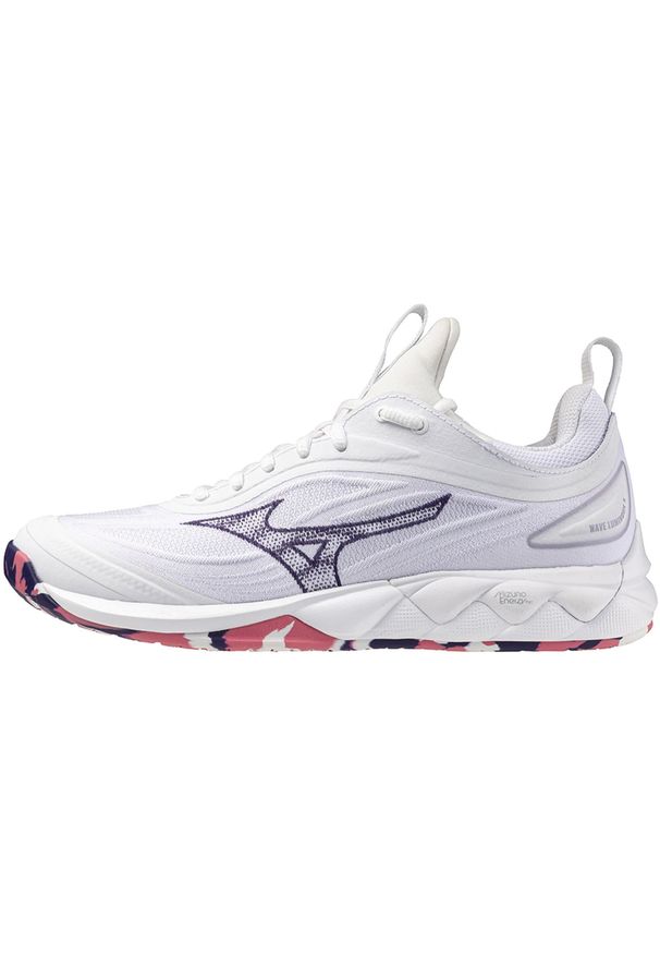Damskie buty halowe Mizuno Wave Luminous. Kolor: czerwony, niebieski, wielokolorowy, biały. Model: Mizuno Wave. Sport: siatkówka