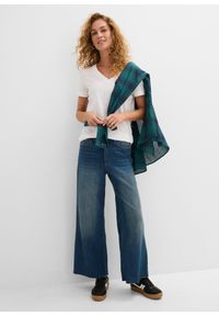 bonprix - T-shirt z czystej bawełny. Typ kołnierza: dekolt w serek. Kolor: biały. Materiał: bawełna. Długość rękawa: krótki rękaw. Długość: krótkie #3