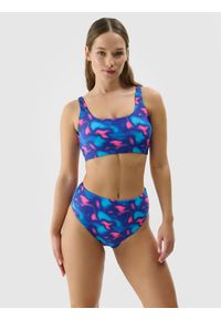 4f - 4F Góra od bikini damska - multikolor XL. Kolor: wielokolorowy. Materiał: guma, włókno, syntetyk, materiał, elastan. Wzór: nadruk