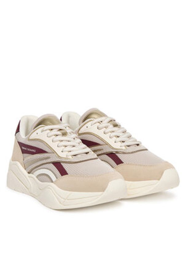 Armani Exchange Sneakersy XW001618 AF17444 MZ288 Beżowy. Kolor: beżowy. Materiał: skóra