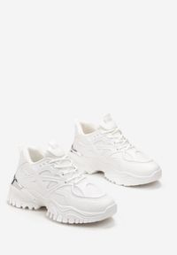 Renee - Białe Sneakersy z Metaliczną Wstawką na Grubej Podeszwie Boele. Kolor: biały #5