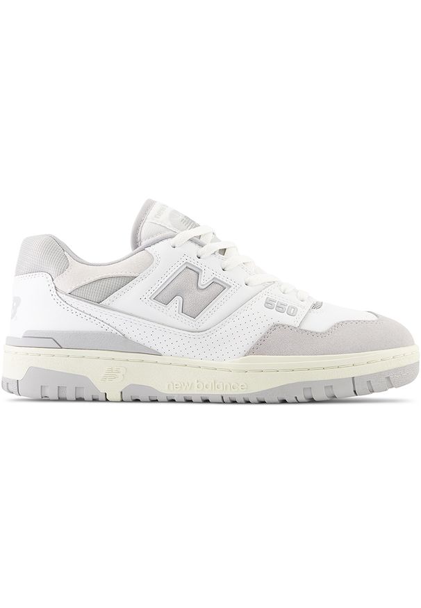 Buty unisex New Balance BB550NEA – białe. Okazja: na co dzień. Kolor: biały. Materiał: materiał, syntetyk, skóra. Szerokość cholewki: normalna