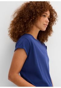bonprix - T-shirt z czystej bawełny. Kolor: niebieski. Materiał: bawełna. Długość rękawa: krótki rękaw. Długość: krótkie #3