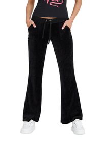 Juicy Couture - JUICY COUTURE Czarne spodnie Caisa Ultra Low Rise. Kolor: czarny