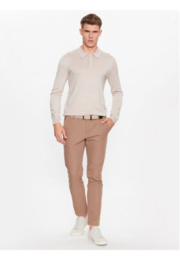 Only & Sons Polo 22021184 Beżowy Regular Fit. Typ kołnierza: polo. Kolor: beżowy. Materiał: wiskoza