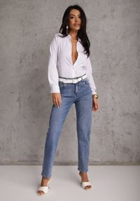 Renee - Jasnoniebieskie Jeansy z Bawełną o Fasonie Mom Fit Qastorea. Kolor: niebieski. Styl: klasyczny, street, elegancki #1