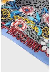 MOSCHINO - Moschino Chusta jedwabna wzorzysta. Kolor: niebieski. Materiał: jedwab #2
