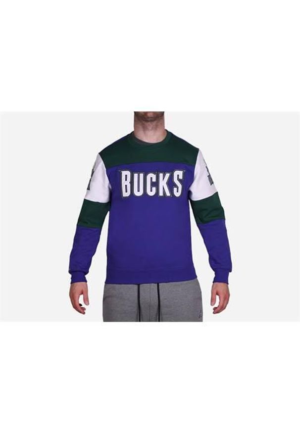 Bluzy sportowa męska Mitchell & Ness Milwaukee Bucks. Kolor: fioletowy, niebieski, wielokolorowy. Materiał: polar