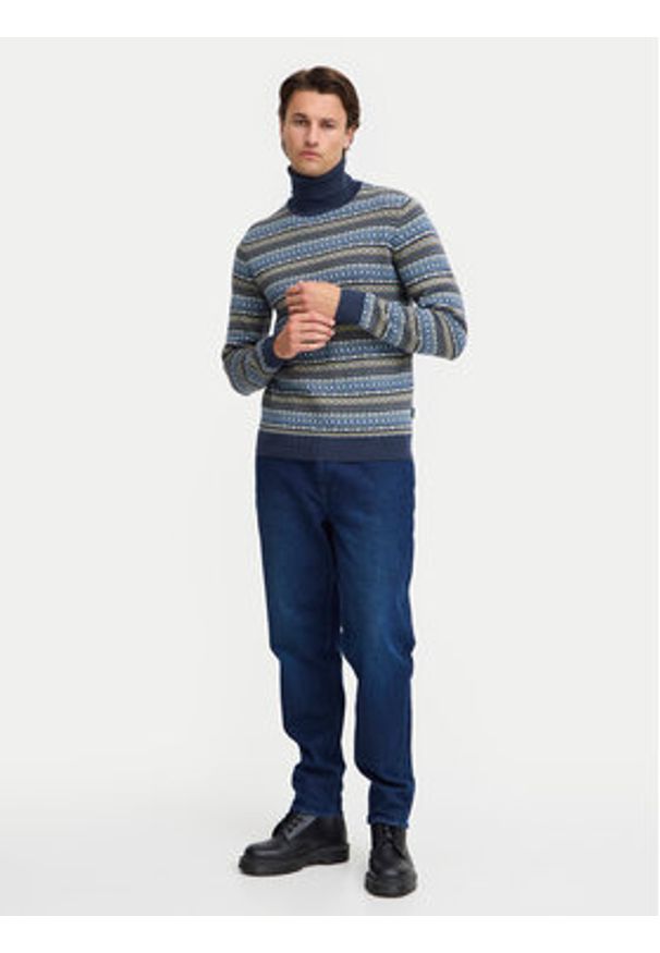 Blend Golf 20717856 Niebieski Regular Fit. Typ kołnierza: golf. Kolor: niebieski. Materiał: bawełna