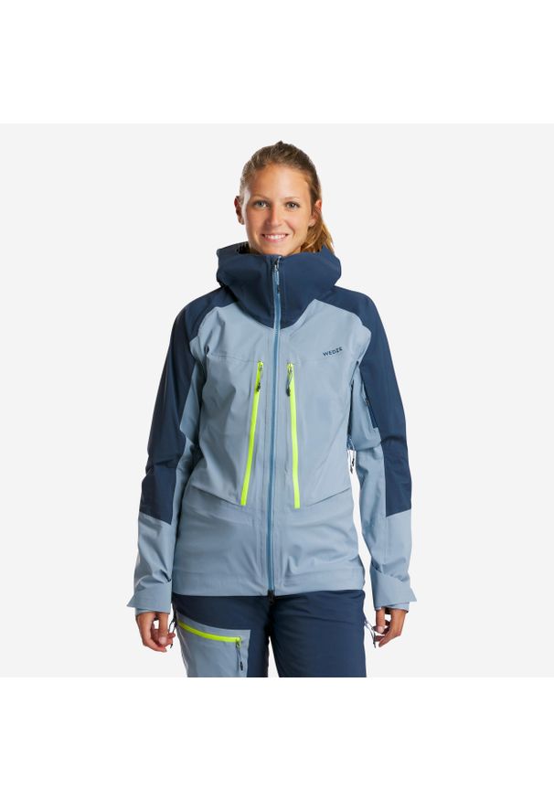 WEDZE - Kurtka skiturowa damska Wedze Mountain Touring. Kolor: niebieski. Materiał: elastan, poliamid, materiał