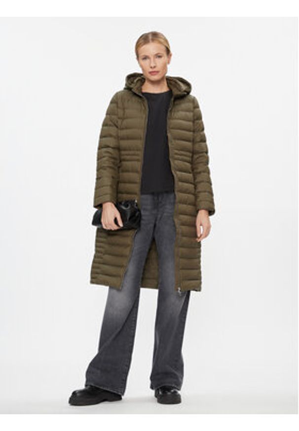 TOMMY HILFIGER - Tommy Hilfiger Kurtka puchowa Feminine WW0WW39861 Khaki Regular Fit. Kolor: brązowy. Materiał: syntetyk