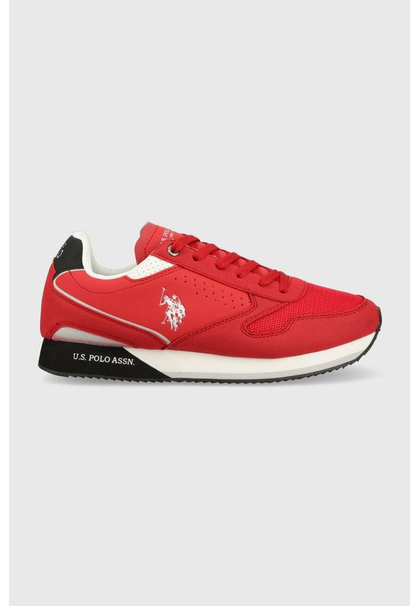 U.S. Polo Assn. sneakersy NOBIL kolor czerwony. Nosek buta: okrągły. Zapięcie: sznurówki. Kolor: czerwony. Materiał: guma