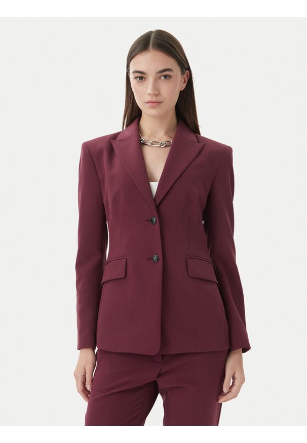 Hugo - HUGO Marynarka Asmalla-1 50533901 Fioletowy Slim Fit. Kolor: fioletowy. Materiał: syntetyk