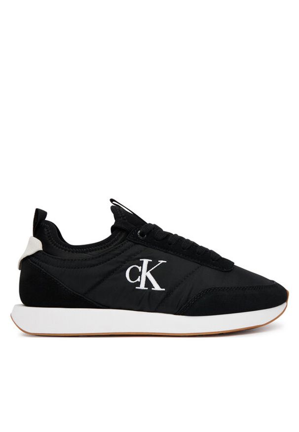 Calvin Klein Jeans Sneakersy Retro Runner Lace Up Sock YW0YW02060 Czarny. Kolor: czarny. Materiał: materiał