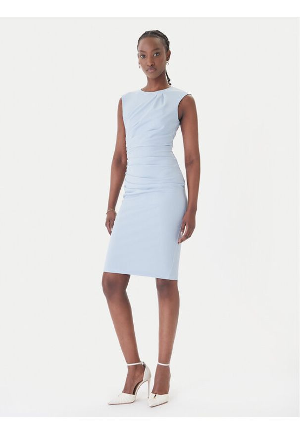 Rinascimento Sukienka koktajlowa CFC0127683003 Błękitny Slim Fit. Kolor: niebieski. Materiał: syntetyk. Styl: wizytowy