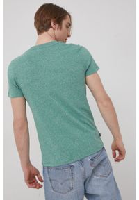 Superdry T-shirt bawełniany kolor zielony melanżowy. Okazja: na co dzień. Kolor: zielony. Materiał: bawełna. Wzór: melanż. Styl: casual