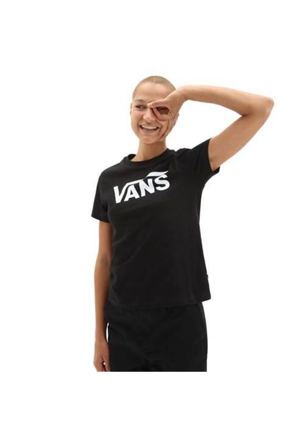 Koszulka sportowa damska Vans Flying V Crew. Kolor: czarny. Materiał: bawełna. Długość rękawa: krótki rękaw. Długość: krótkie