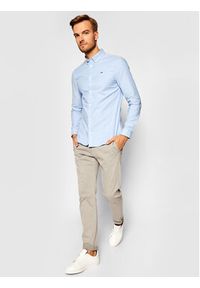 Tommy Jeans Koszula Stretch Oxford DM0DM09594 Niebieski Slim Fit. Kolor: niebieski. Materiał: bawełna