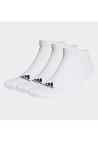 Adidas - adidas Skarpety stopki unisex Cushioned Low-Cut Socks 3 Pairs HT3434 Biały. Kolor: biały. Materiał: bawełna