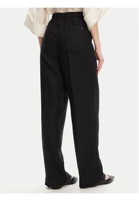 TOMMY HILFIGER - Tommy Hilfiger Spodnie materiałowe WW0WW46823 Czarny Straight Fit. Kolor: czarny. Materiał: len