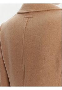 Calvin Klein Płaszcz wełniany LV044D558G Brązowy Slim Fit. Kolor: brązowy. Materiał: wełna #2