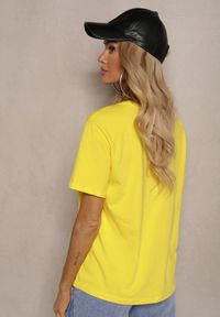 Renee - Żółty T-shirt z Krótkim Rękawem i Okrągłym Dekoltem Volksa. Kolor: żółty. Długość rękawa: krótki rękaw. Długość: krótkie #4