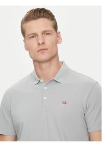 Napapijri Polo Ealis NP0A4H8B Szary Regular Fit. Typ kołnierza: polo. Kolor: szary. Materiał: bawełna #5