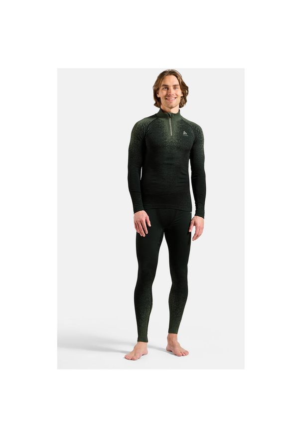 Spodnie Odlo BL BOTTOM long PERFORMANCE WARM BLACKCOMB. Kolor: zielony. Sport: bieganie