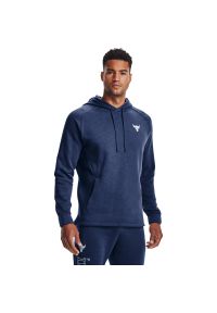 Bluza z kapturem Under Armour Ua Pjt Rock, Mężczyźni. Typ kołnierza: kaptur. Kolor: niebieski. Materiał: bawełna, materiał #1