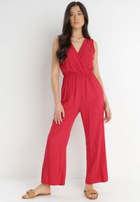 Born2be - Czerwony Kombinezon Hame. Kolor: czerwony. Materiał: wiskoza. Długość rękawa: na ramiączkach. Długość: długie. Styl: elegancki #5