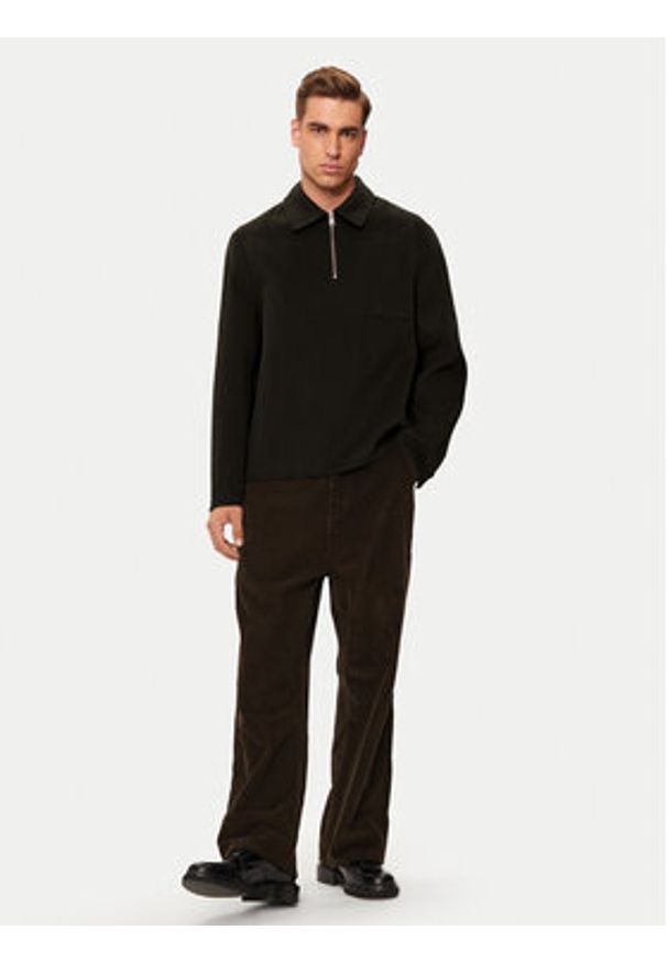 AMI PARIS - AMI Paris Płaszcz wełniany HJK057.WV0022 Brązowy Regular Fit. Kolor: brązowy. Materiał: wełna