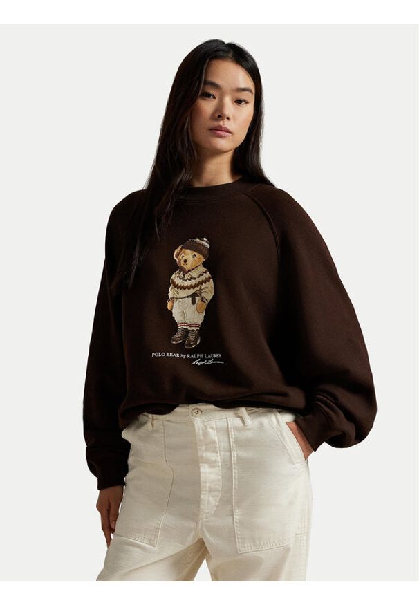 Polo Ralph Lauren Bluza 211A87105001 Brązowy Relaxed Fit. Typ kołnierza: polo. Kolor: brązowy. Materiał: bawełna