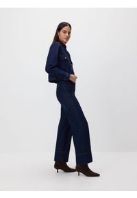Reserved - Jeansy wide leg z wysokim stanem - granatowy. Stan: podwyższony. Kolor: niebieski. Materiał: jeans #1