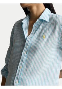 Polo Ralph Lauren Koszula 211910644008 Niebieski Regular Fit. Typ kołnierza: polo. Kolor: niebieski. Materiał: len