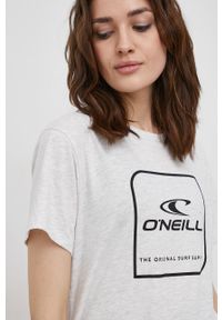O'Neill T-shirt kolor szary. Okazja: na co dzień. Kolor: szary. Materiał: bawełna, dzianina. Wzór: nadruk. Styl: casual #4