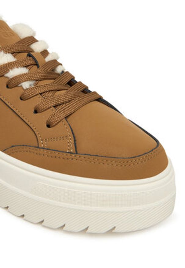 Hugo - HUGO Sneakersy Lyssa Tenn 50552645 Brązowy. Kolor: brązowy. Materiał: skóra