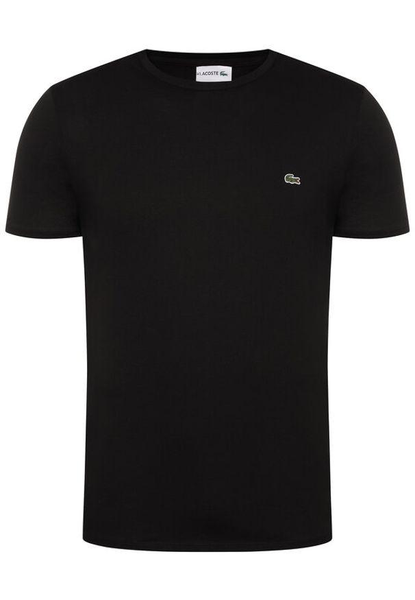 Lacoste T-Shirt TH6709 Czarny Regular Fit. Kolor: czarny. Materiał: bawełna