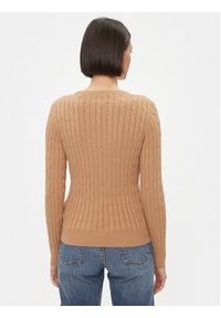 GANT - Gant Sweter 4800100 Khaki Slim Fit. Kolor: brązowy. Materiał: bawełna #3