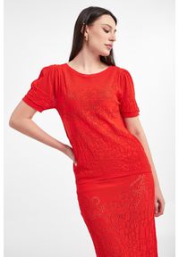 Twinset Milano - Sweter damski ażurowy TWINSET. Wzór: ażurowy #3