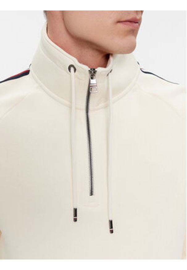 TOMMY HILFIGER - Tommy Hilfiger Bluza Global Stripe MW0MW33661 Beżowy Regular Fit. Kolor: beżowy. Materiał: syntetyk