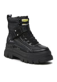 Buffalo Botki Aspha Com1 1622077 Czarny. Kolor: czarny. Materiał: skóra
