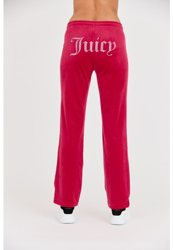 Juicy Couture - JUICY COUTURE Różowe spodnie dresowe Tina Track Pants. Kolor: różowy. Materiał: dresówka