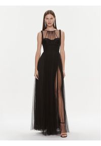 Elisabetta Franchi Sukienka wieczorowa AB-400-36E3-V890 Czarny Regular Fit. Kolor: czarny. Materiał: syntetyk. Styl: wizytowy