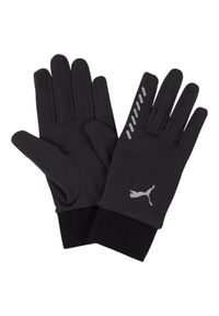 Puma - Rękawiczki Zimowe Do Biegania Z Logo. Kolor: czarny. Sezon: zima. Sport: turystyka piesza