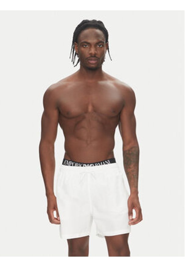 Emporio Armani Szorty kąpielowe EM000686 AF12329 U0002 Biały Regular Fit. Kolor: biały. Materiał: syntetyk